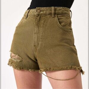 NWT Rolla’s Dusters High Rise Denim Shorts Layla Army Green